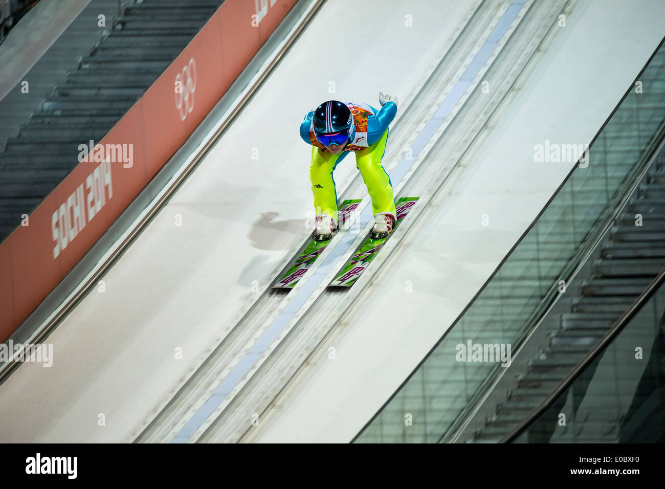 Spela Rogelj (SLO) competing in Women's Ski Jumping at t he Olympic