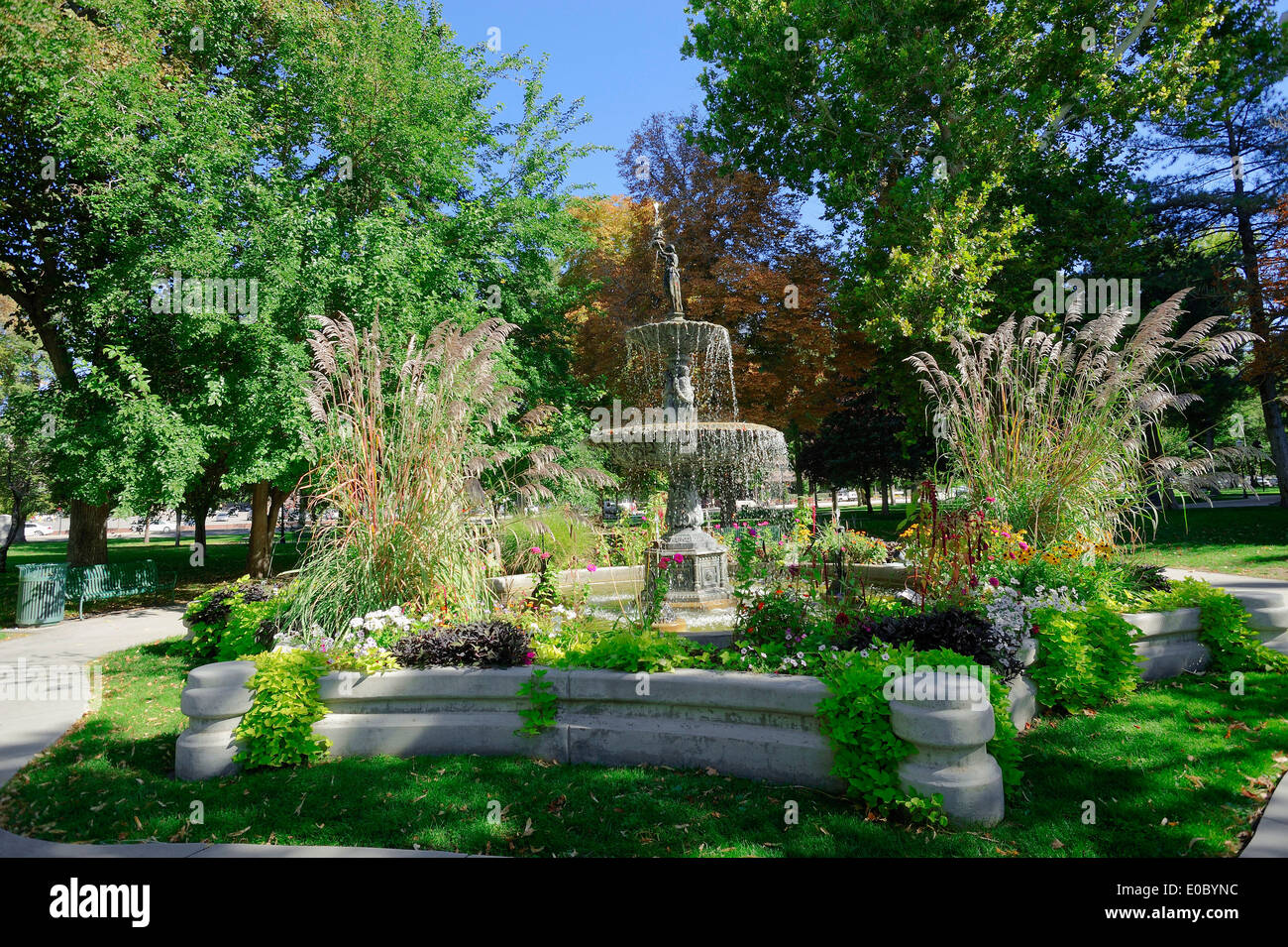 Fountain near the City and County Building, Salt Lake City, Utah, USA Stock Photo
