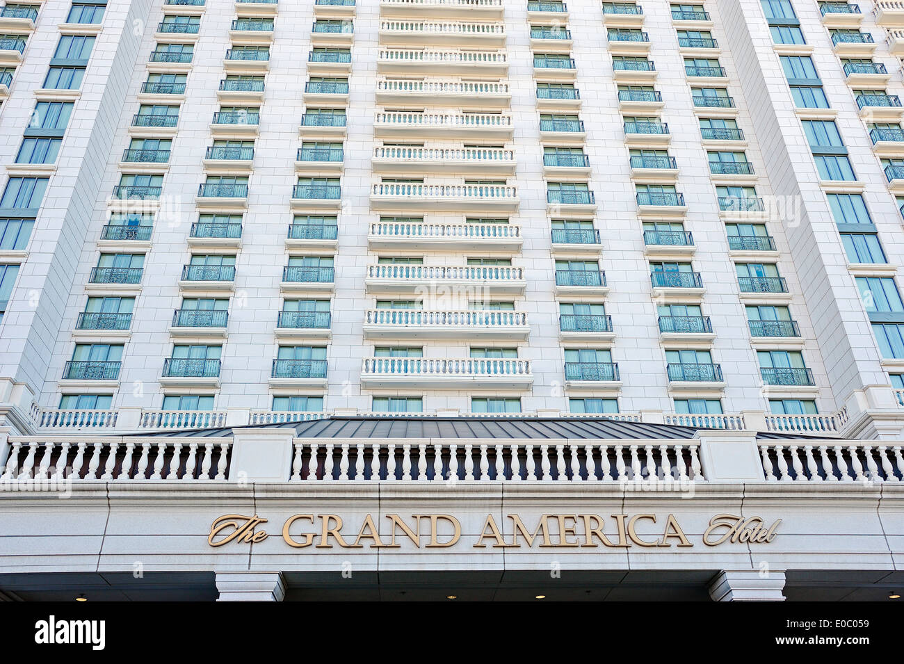 Facade of the Grand America Hotel, Salt Lake City, Utah, USA Stock Photo