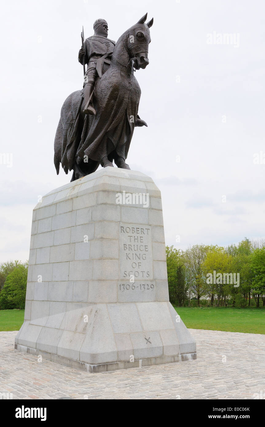 Statue of Robert Bruce at the Battle of Bannockburn site in Stirlingshire, Scotland. Stock Photo