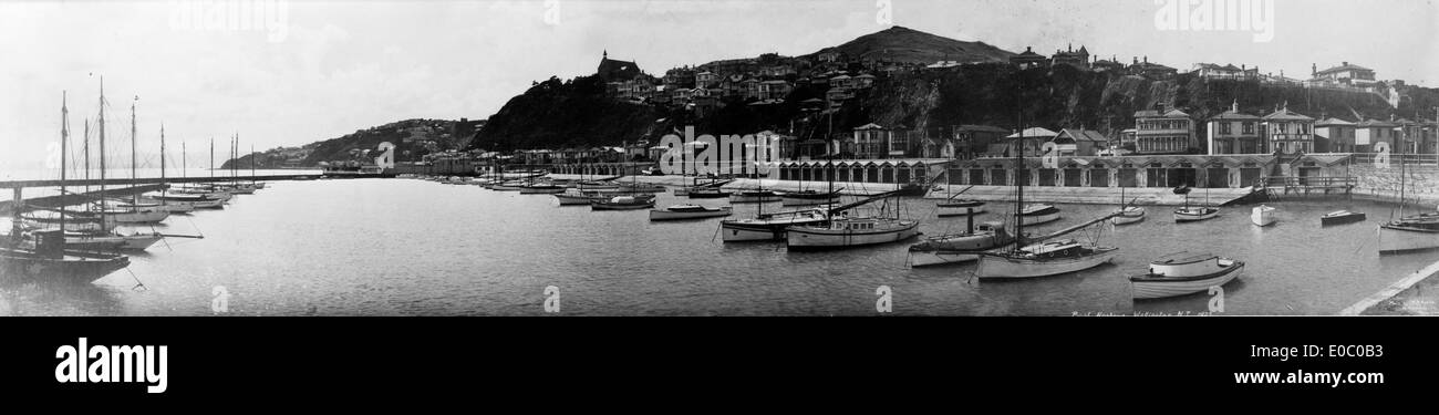 Boat harbour, Oriental Bay, Wellington, 1923 Stock Photo