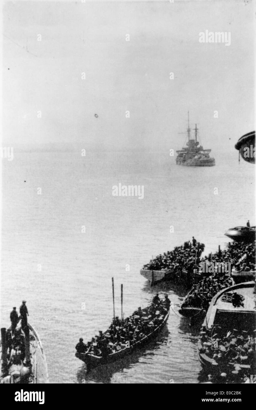Auckland Battalion landing at Gallipoli, Turkey, during World War I, 25 April 1915 Stock Photo