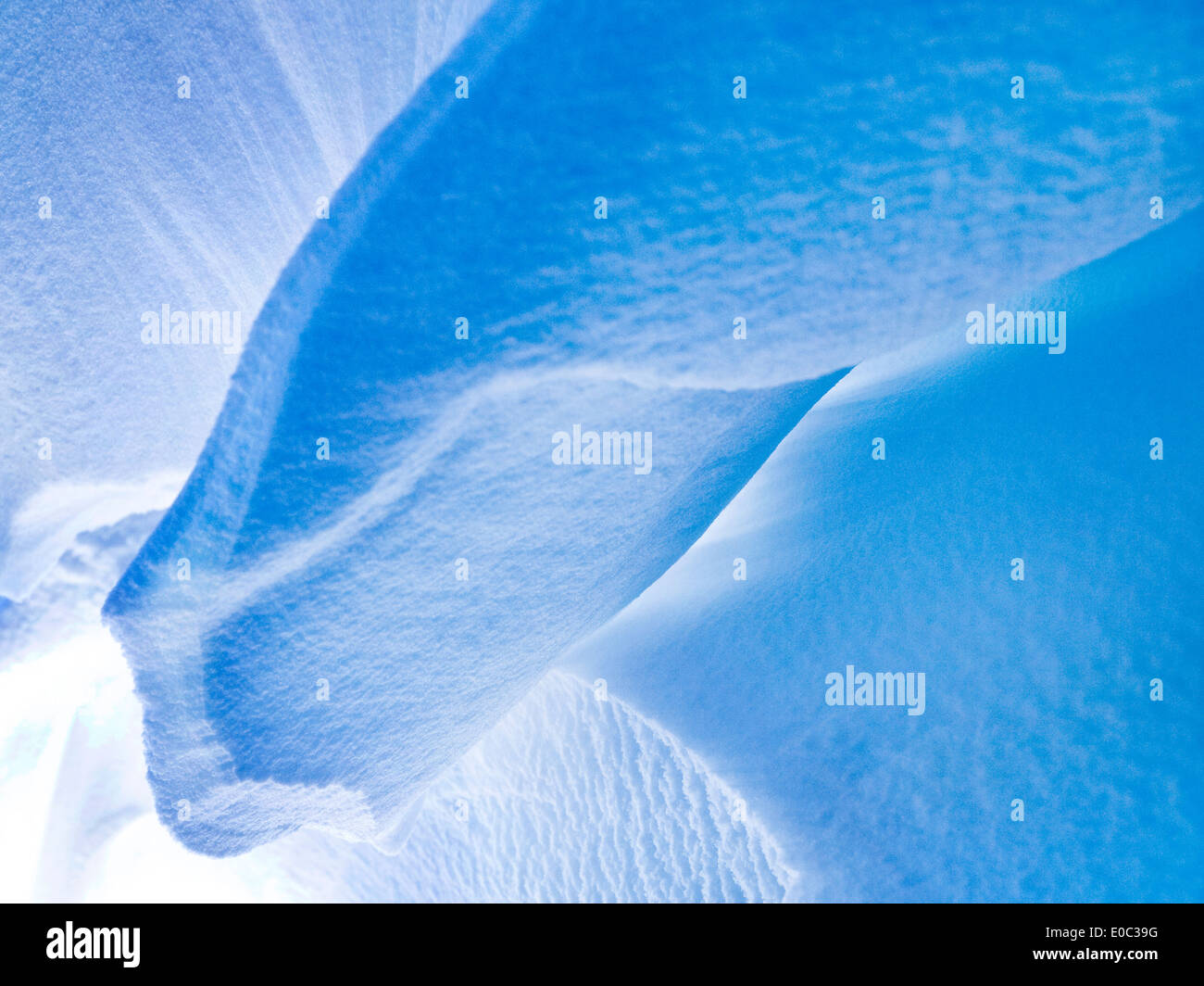 Sculpted blue Drifted snow, Norway Stock Photo