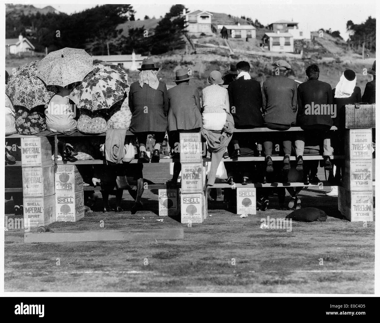 Spectators at a tennis match in Miramar, 13 February 1932 Stock Photo