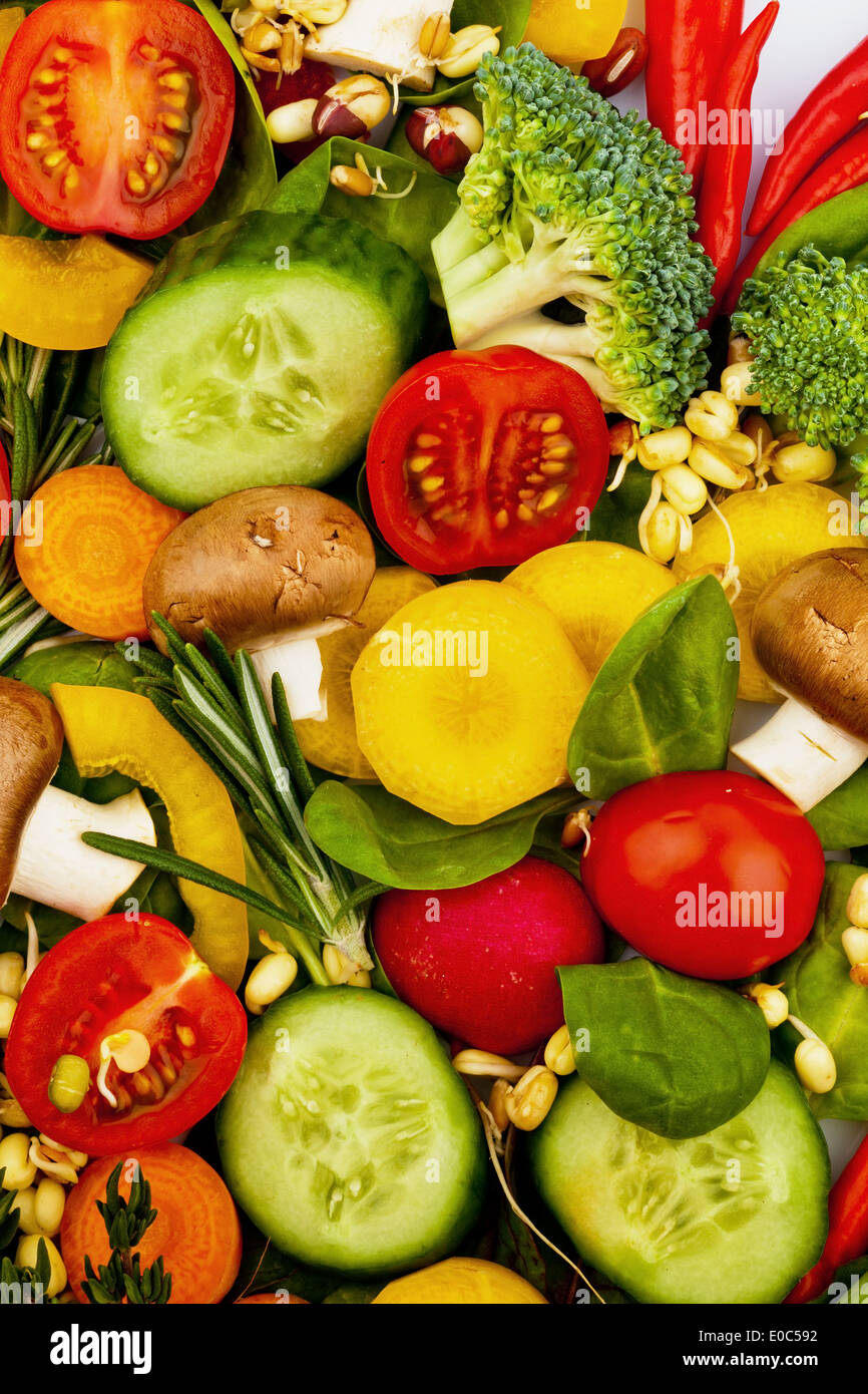 Vegetables vitamins diet food food biology organic vegetables biologically vegetarian raw vegetarian food food conversion weight Stock Photo