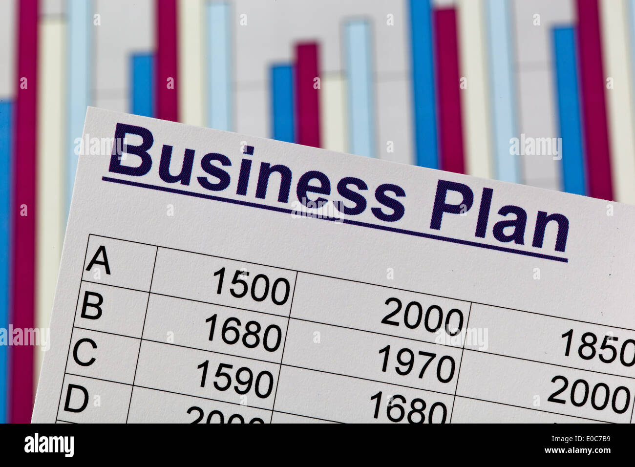 A business plan for the foundation of an enterprise. Ideas and strategies for the enterprise foundation., Ein Business Plan zur Stock Photo