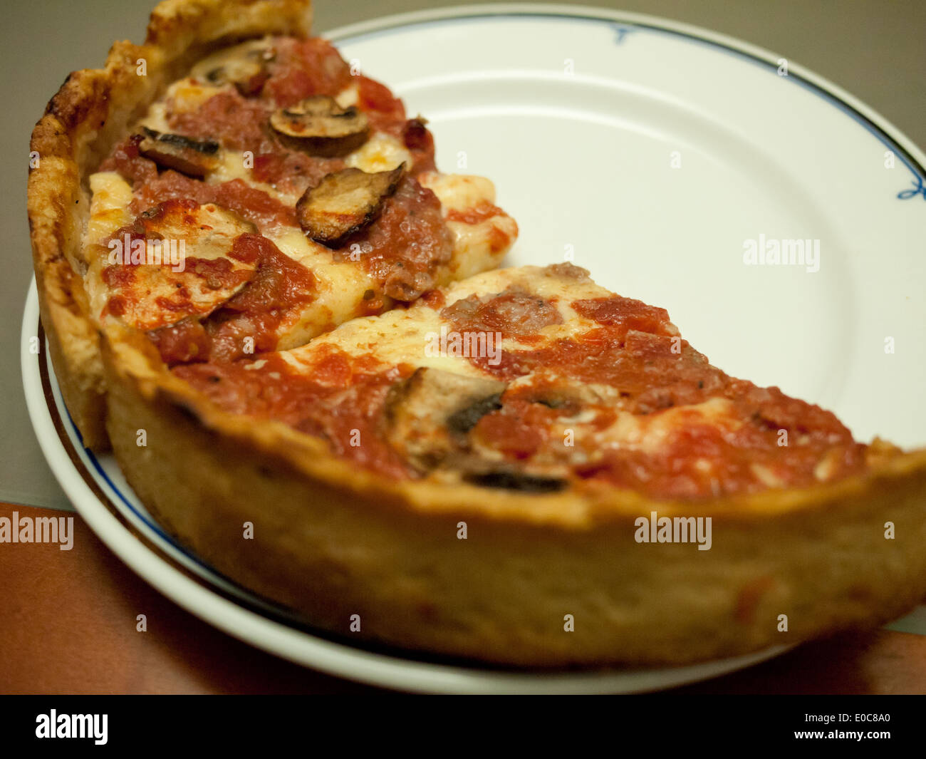 Famous Chicago deep dish pizza from Pizano's Pizza & Pasta in Chicago, Illinois. 'Hey Hey' Jack
