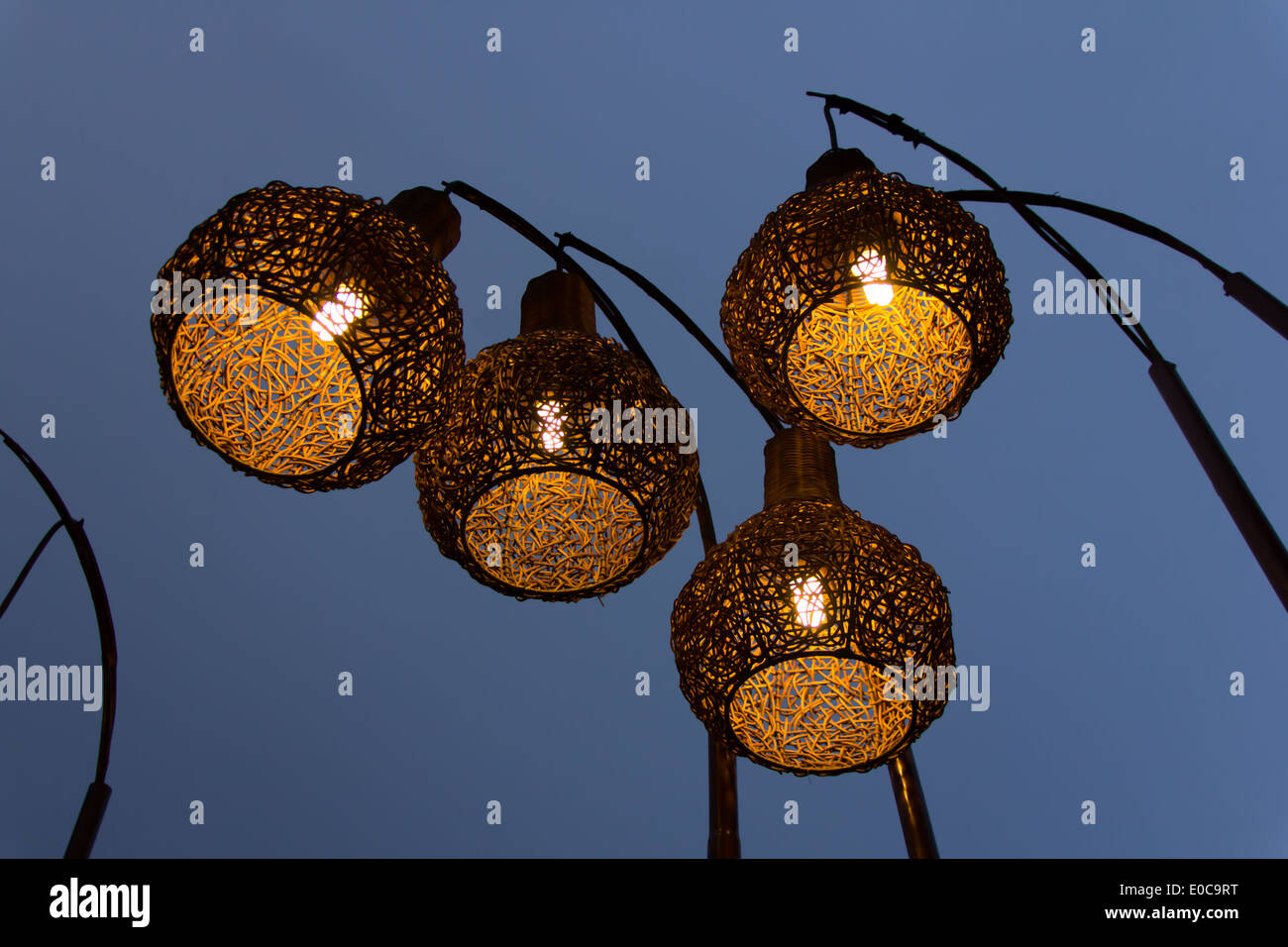 Rattan lamp in the sky Stock Photo
