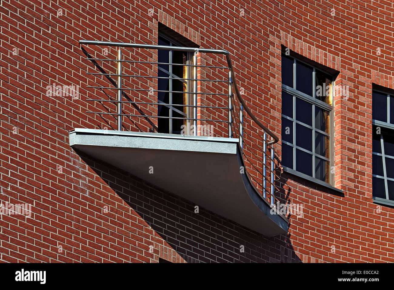 Beautiful french balcony on the wall of the new House Stock Photo