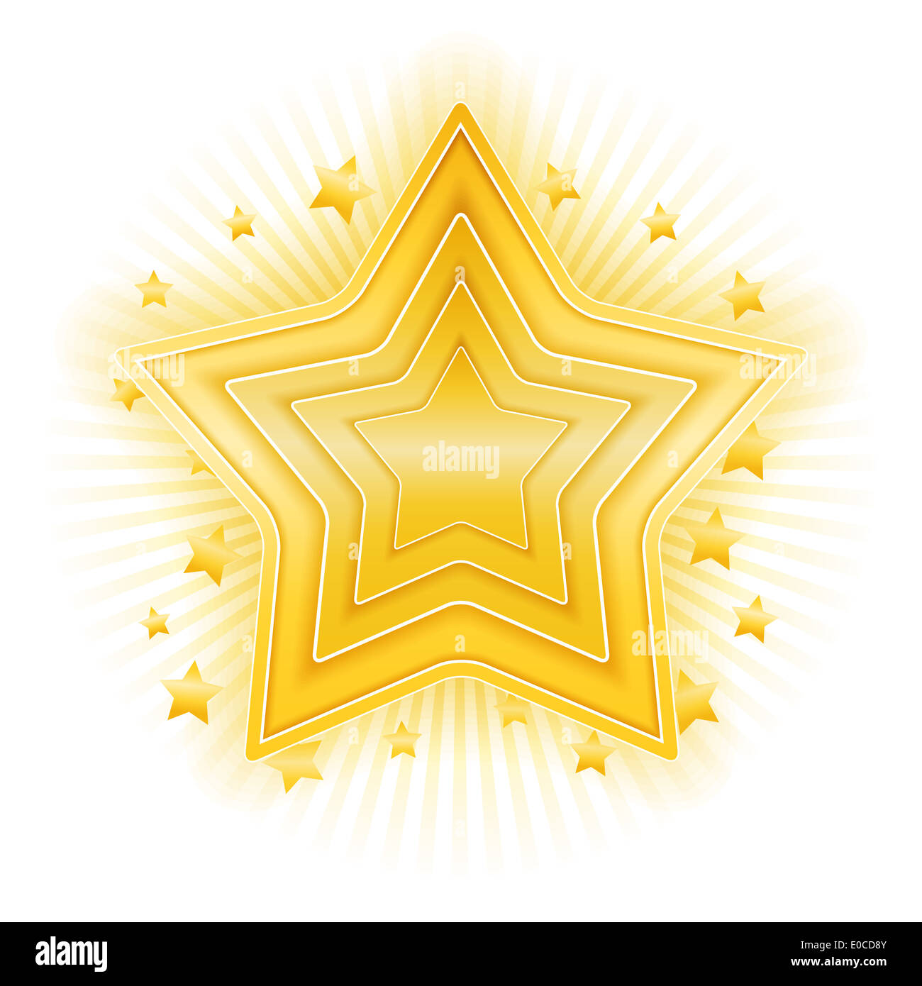 Golden star on white background Stock Photo - Alamy