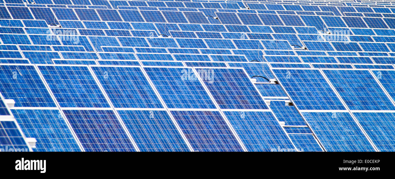 Regenerative, alternative Solar energy. Solar energy power station., alternative Solar Energie. Sonnenenergie Kraftwerk. Stock Photo