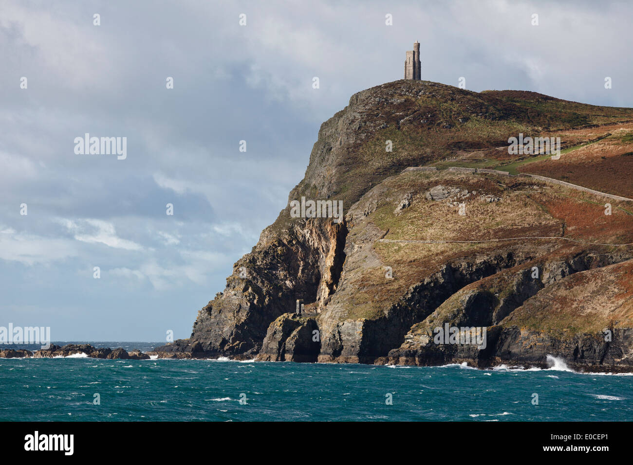 Bradda Head and Milner's Tower, Port Erin, Isle of Man Stock Photo
