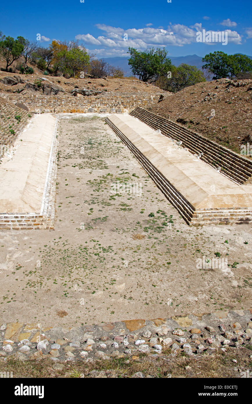 Ballcourt Zapotec ruins Atzompa Oaxaca Province Mexico Stock Photo