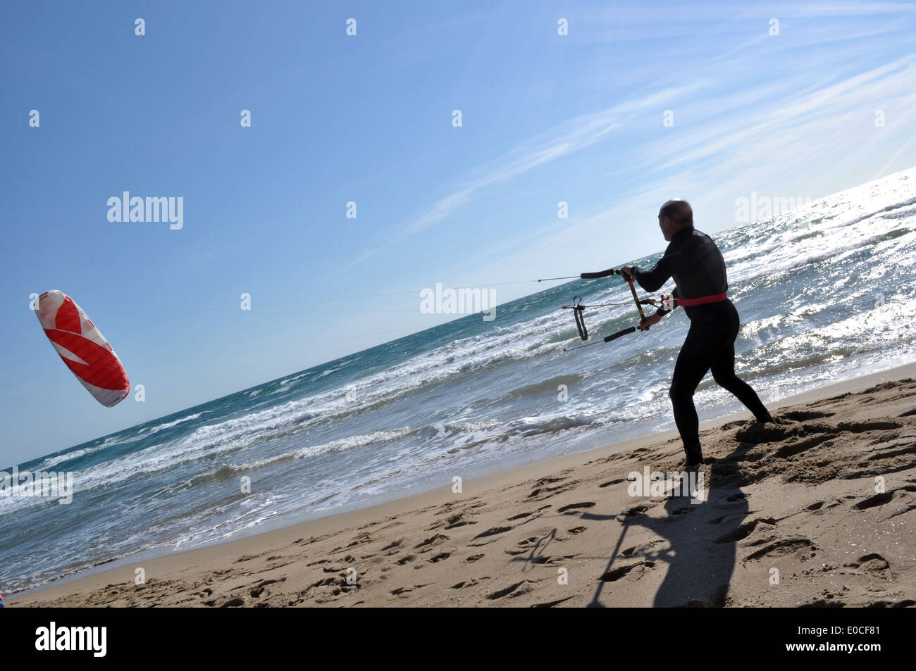 old man kitesurfing Stock Photo Alamy