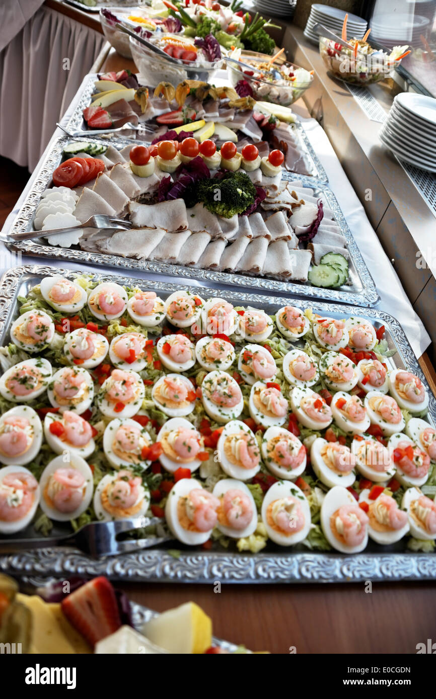 Cold refreshment bar, Kaltes Buffet Stock Photo