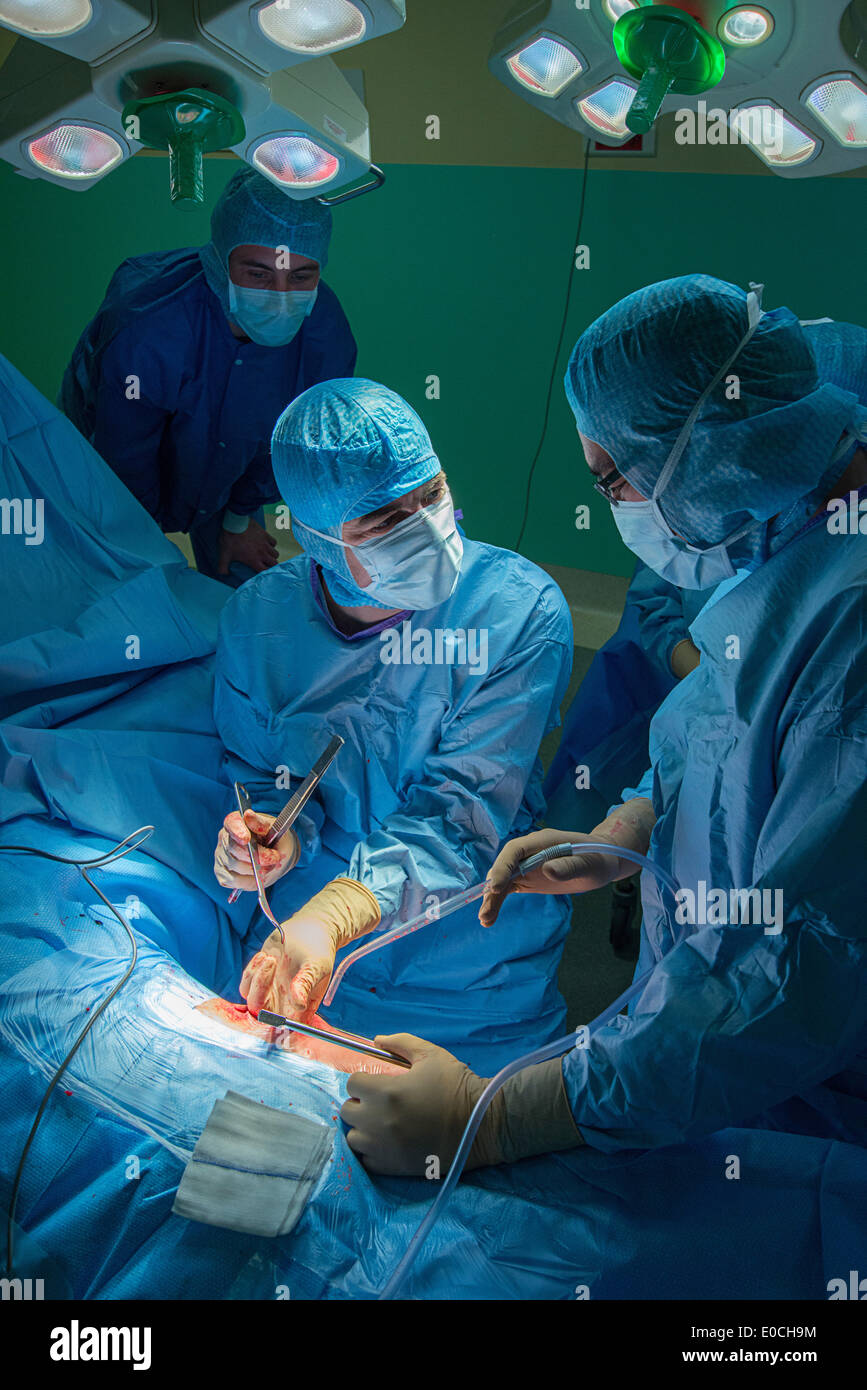 Hip prosthesis, surgery Stock Photo