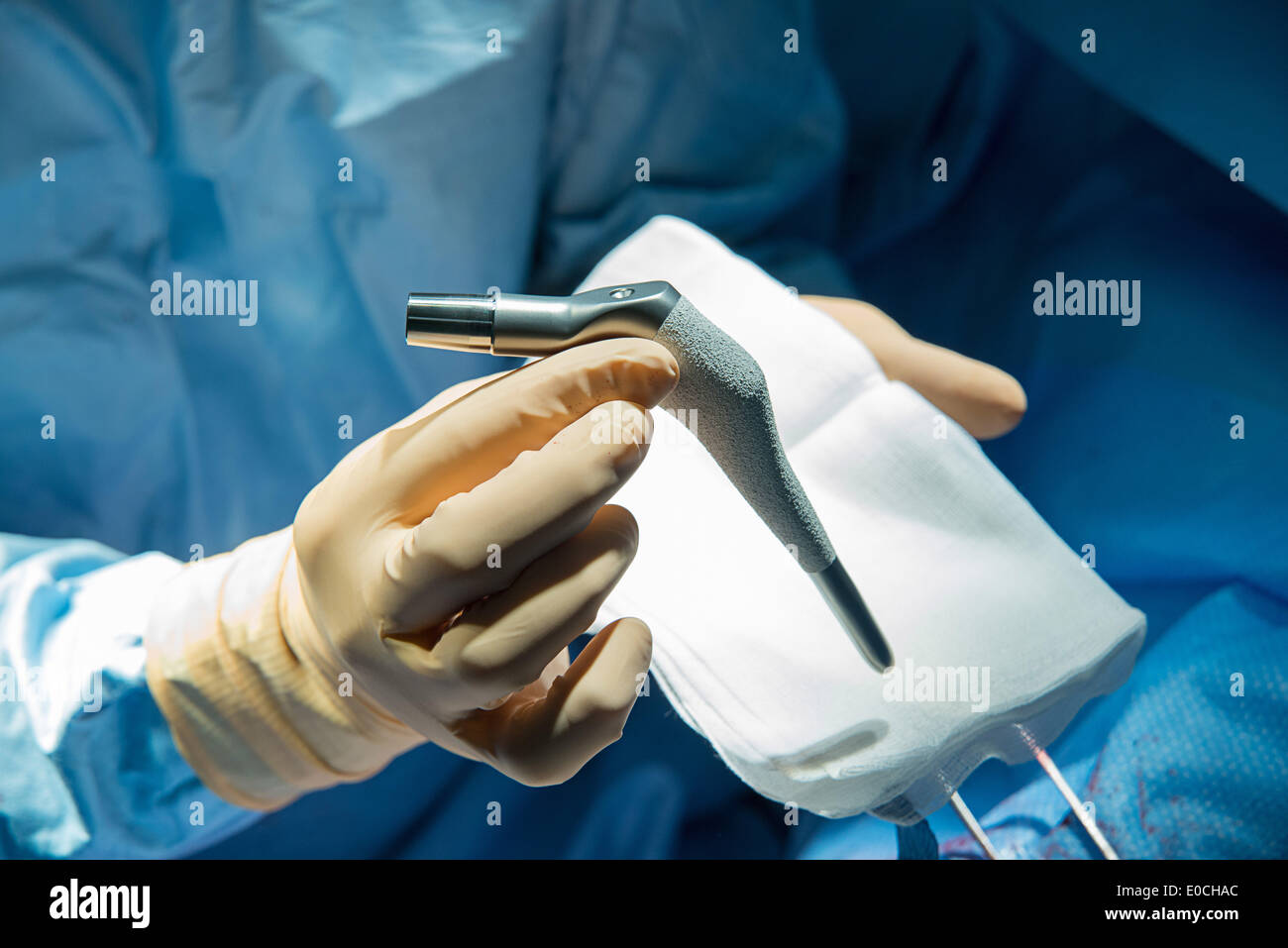 Hip prosthesis, surgery Stock Photo