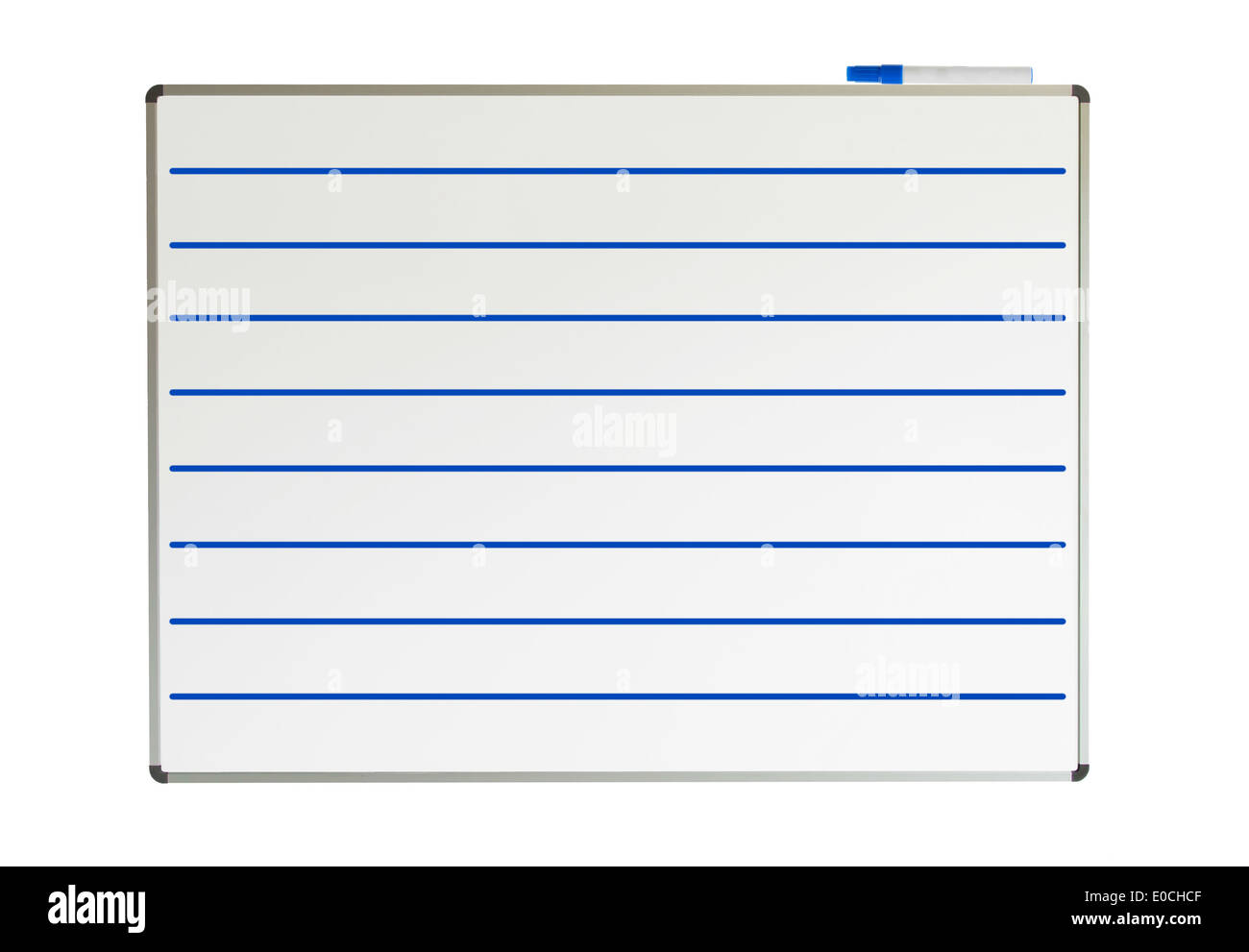 Whiteboard with lines drawn on it isolated on white Stock Photo - Alamy
