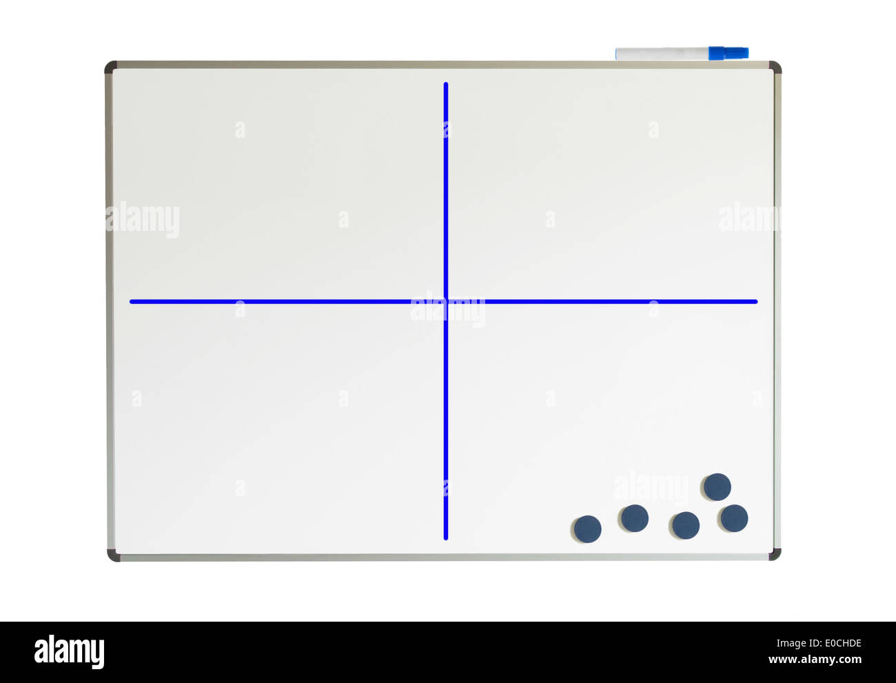 Whiteboard with lines drawn on it isolated on white Stock Photo Alamy