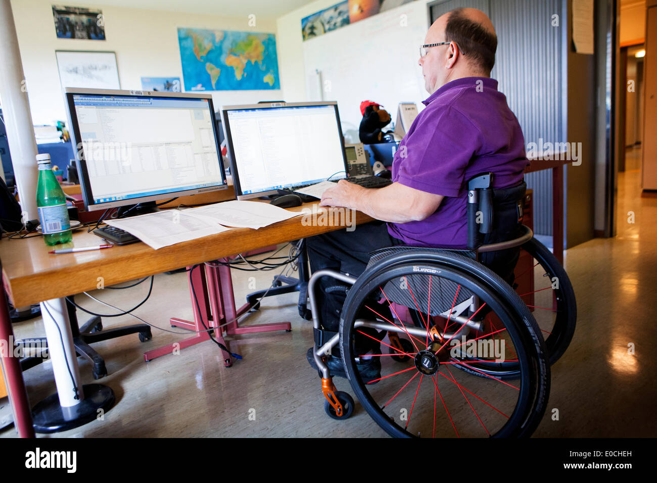 Handicapped person working Stock Photo