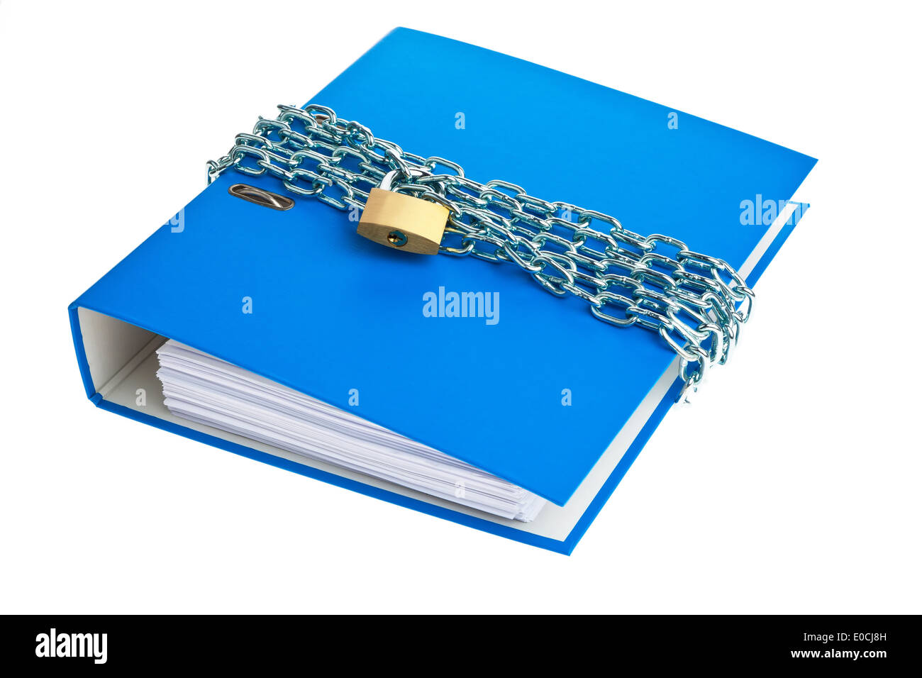 A file with chain and curtain lock closed. Data protection and data security Stock Photo
