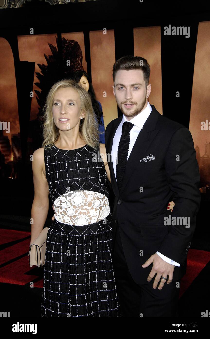 Los Angeles, CA, USA. 8th May, 2014. Sam Taylor Johnson, Aaron Taylor Johnson at arrivals for GODZILLA Premiere, The Dolby Theatre at Hollywood and Highland Center, Los Angeles, CA May 8, 2014. Credit:  Michael Germana/Everett Collection/Alamy Live News Stock Photo