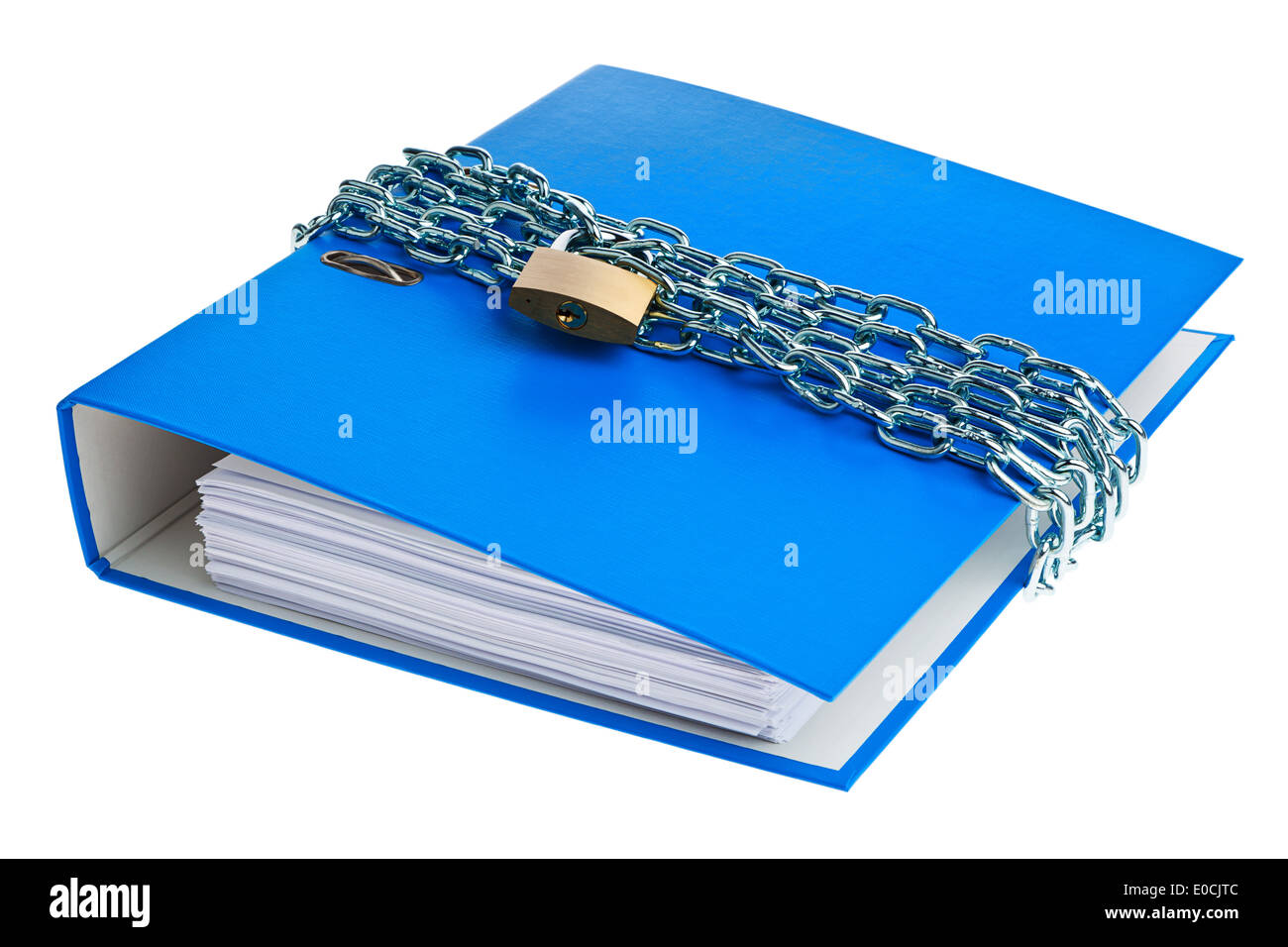 A file with chain and curtain lock closed Stock Photo
