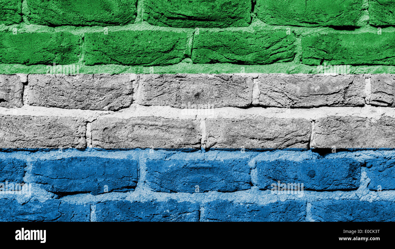 Very old brick wall texture flag of Sierra Leone Stock Photo - Alamy