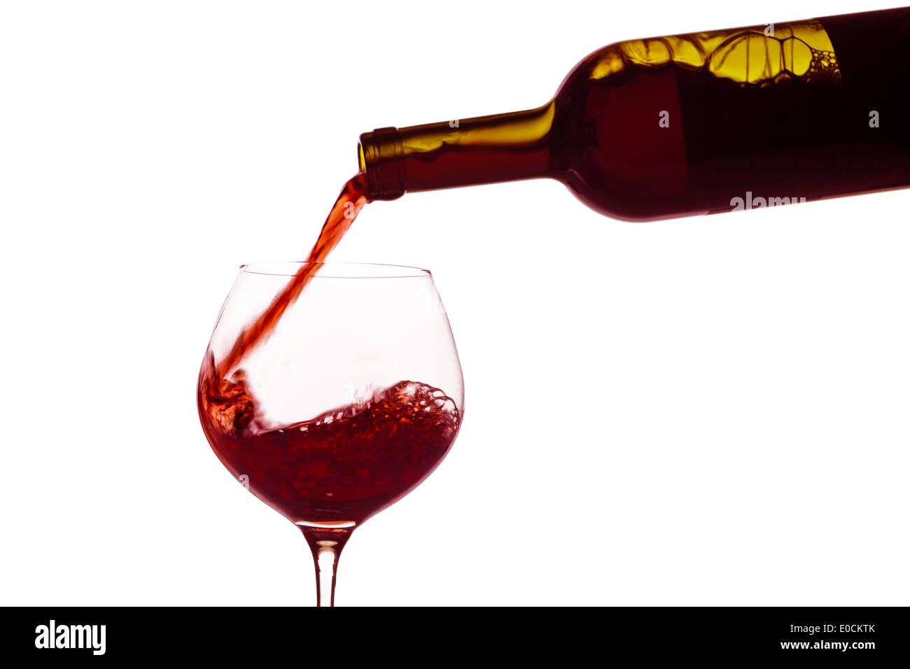 red wine and wine glass Stock Photo