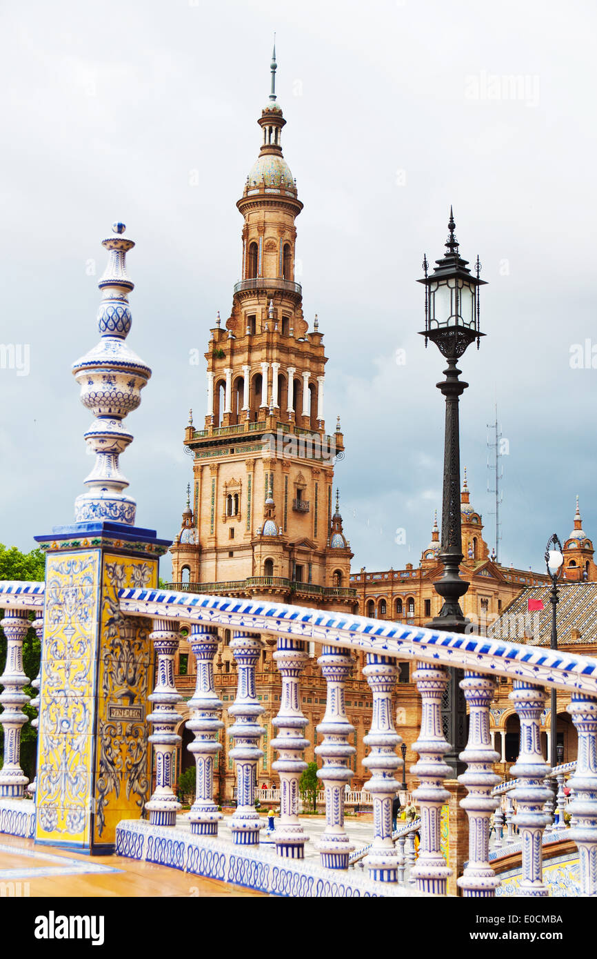 Spain, Andalusia. The Spanish pavilion in Seville in ''Plaza Espana'' Stock Photo