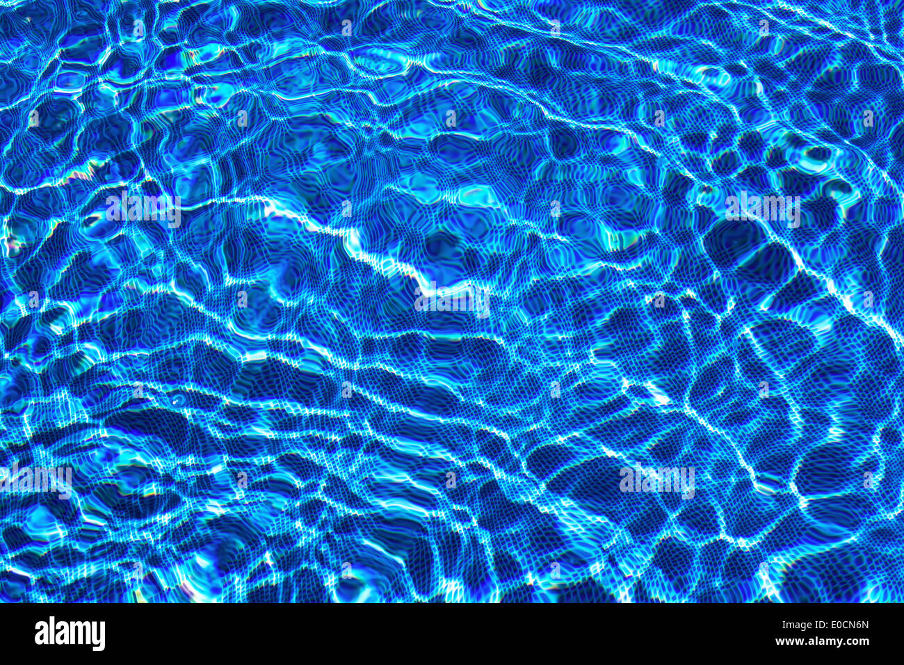 Light plays and water reflexes in a swimming-pool. Picture in blue forbackground suitable, Lichtspiele und Wasserreflexe in eine Stock Photo