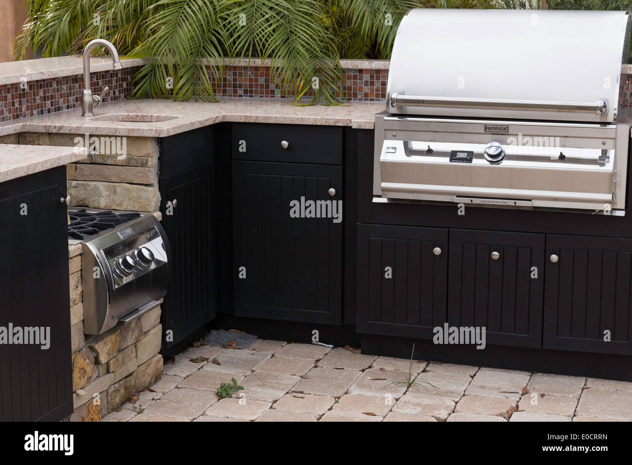 Designer Outdoor Kitchen Appliance Display, USA Stock Photo Alamy