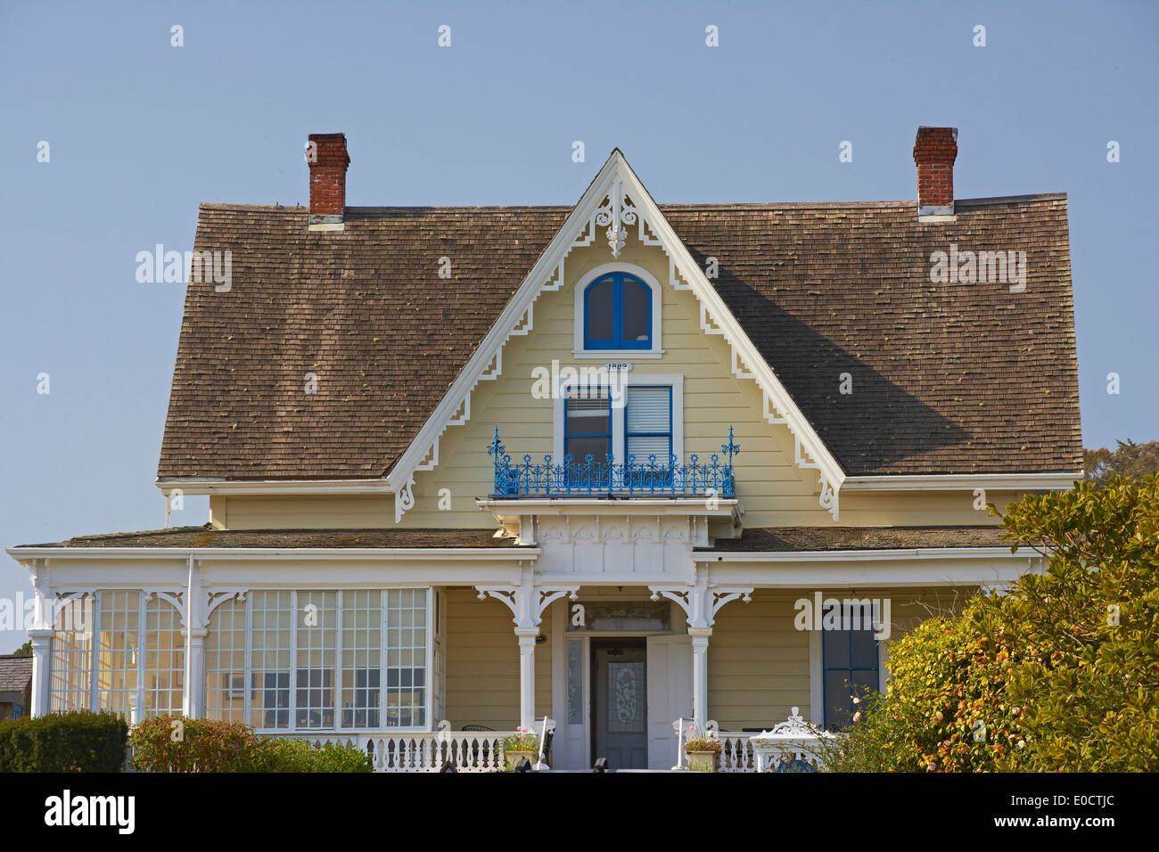 Wooden house at Mendocino, California, USA, America Stock Photo