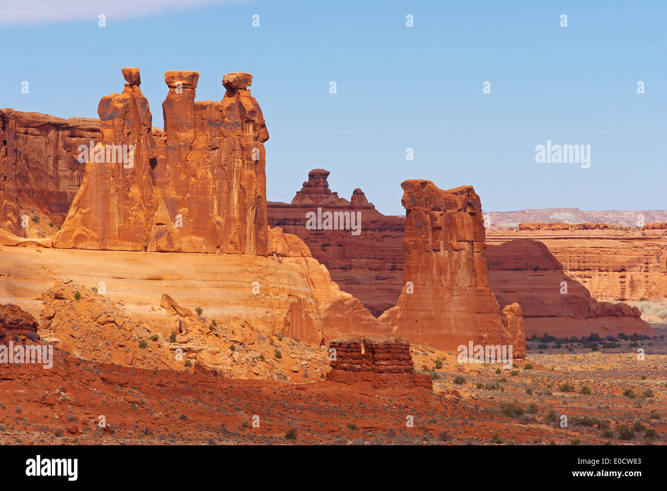 Courthouse Towers and Park Avenue, Arches National Park, Utah, USA ...