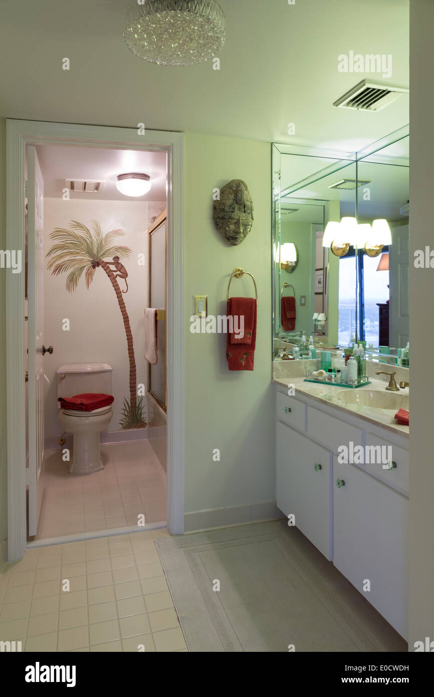 Clean and Tidy White Bathroom, USA Stock Photo Alamy