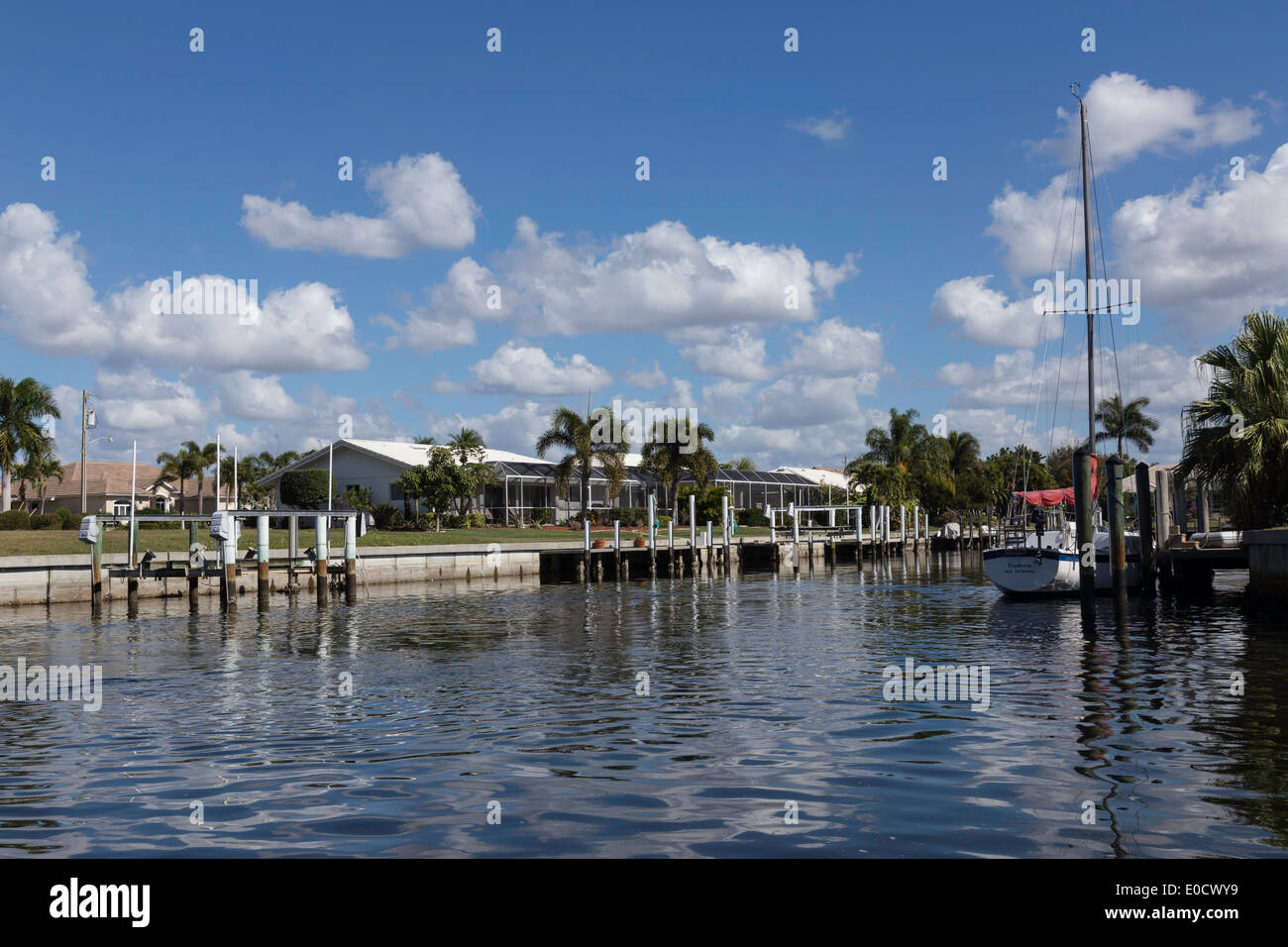 Residential Docks and Boats, Canal, Canal Front Homes, Punta Gorda, FL