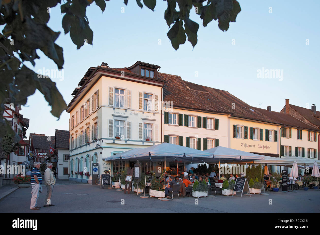 Stein am Rhein,  River Rhine, Lake of Constance, Canton Thurgau, Switzerland Stock Photo