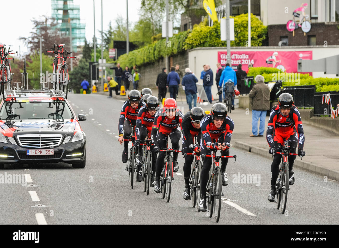 Belfast, Northern Ireland.  9 May 2014 - Giro d'Italia practice session: BMC Racing Team (USA) Credit:  Stephen Barnes/Alamy Live News Stock Photo
