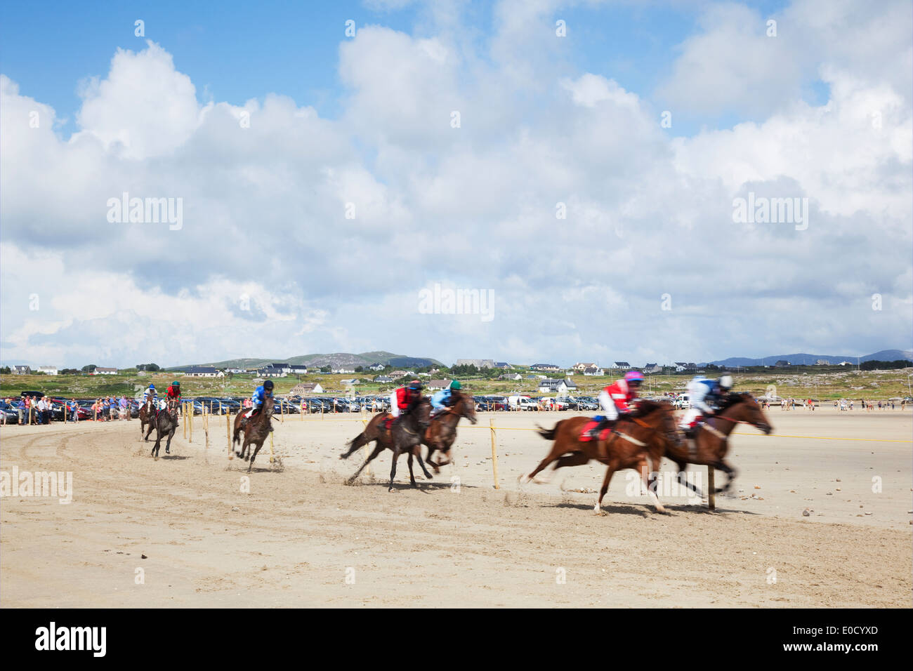The Omey Island horse races; County Galway, Ireland Stock Photo