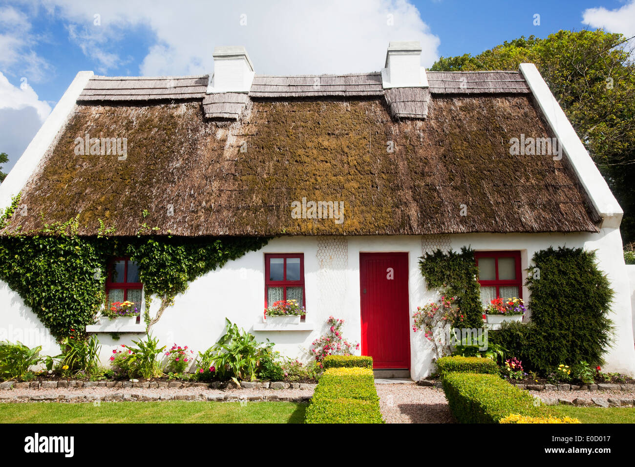A thatched cottage; Spiddal, County Galway, Ireland Stock Photo