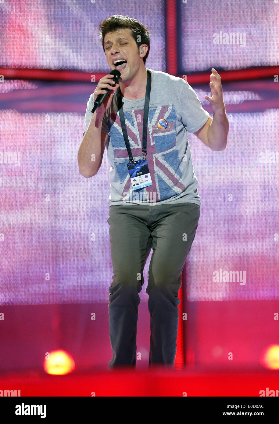 Copenhagen, Denmark. 9th May, 2014. Aram MP3 representing Armenia performs  during the first rehearsal of the grand final for the Eurovision Song  Contest 2014 in Copenhagen, Denmark, 9 May 2014. The grand