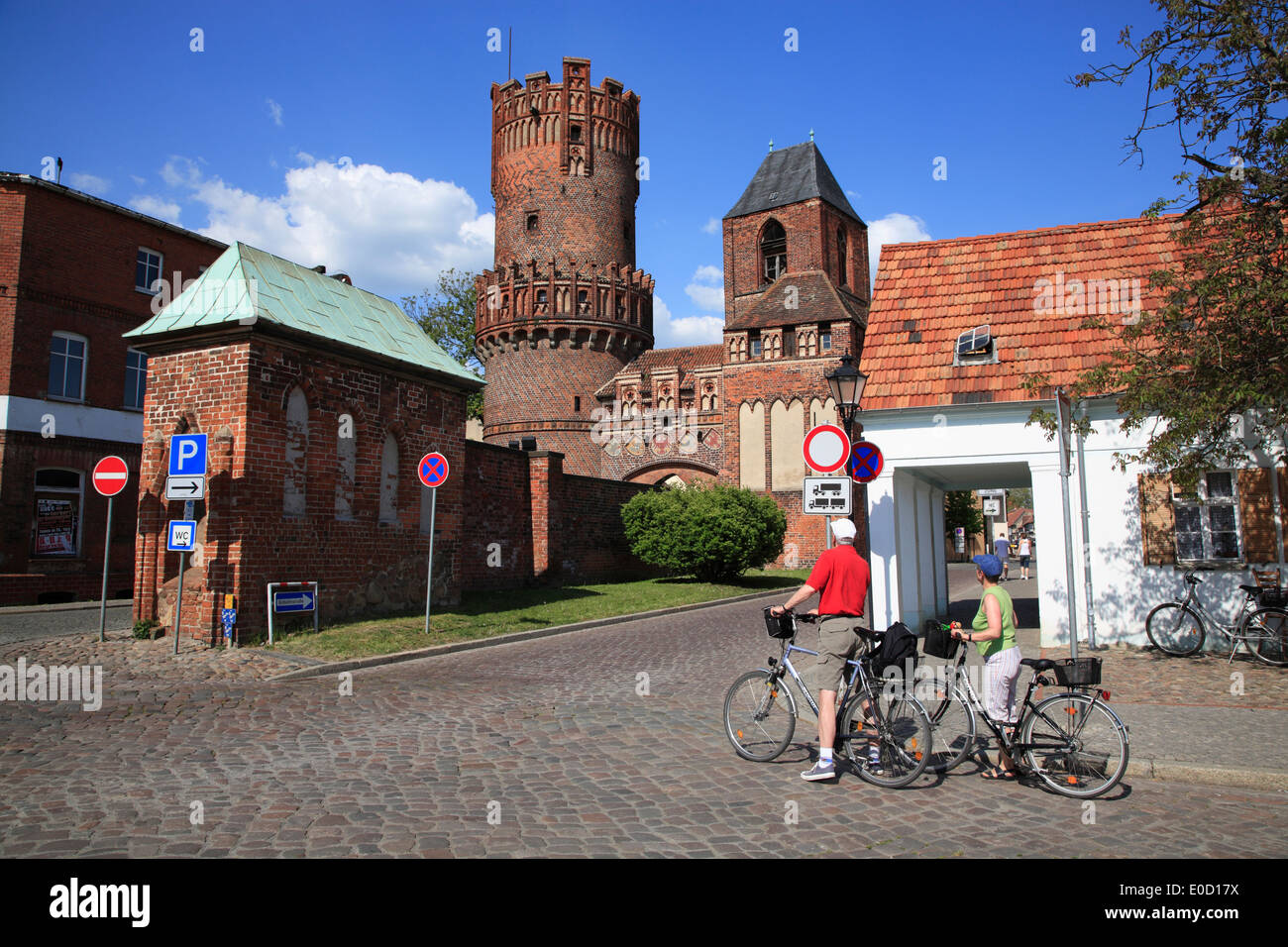 Neustaedter Gate,  Tangermuende,  Tangermünde, Elbe cycle route, Altmark, Sachsen-Anhalt, Germany, Europe Stock Photo