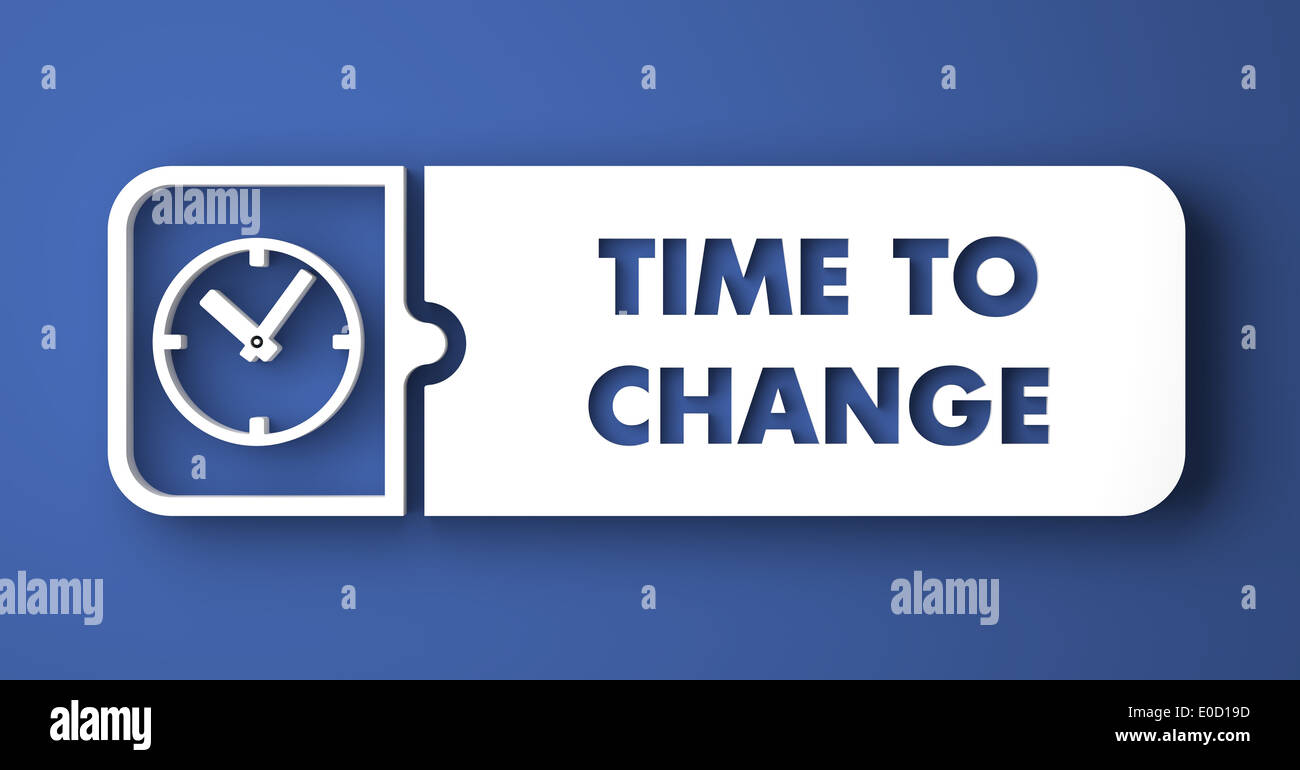 Time to Change on Blue in Flat Design. Stock Photo