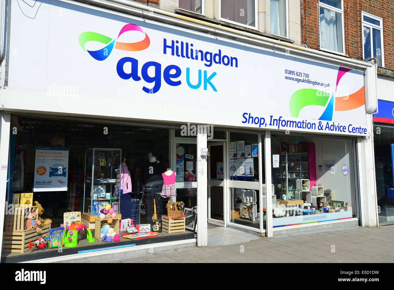 Age UK charity shop, High Street, Ruislip, London Borough of Hillingdon, Greater London, England, United Kingdom Stock Photo