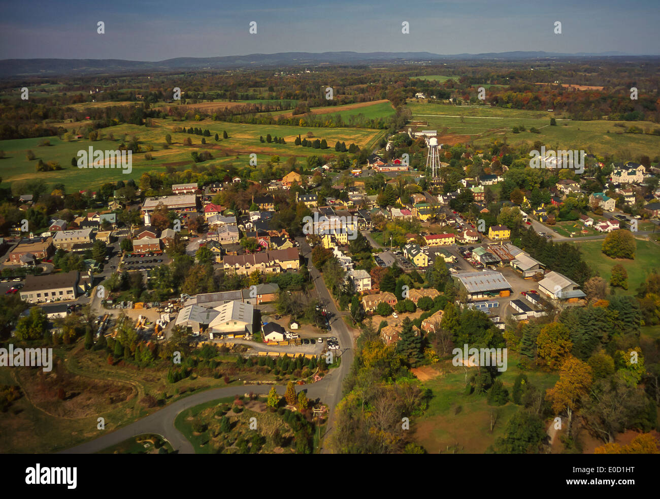 MIDDLEBURG, VIRGINIA, USA Aerial of town, Loudoun County Stock Photo