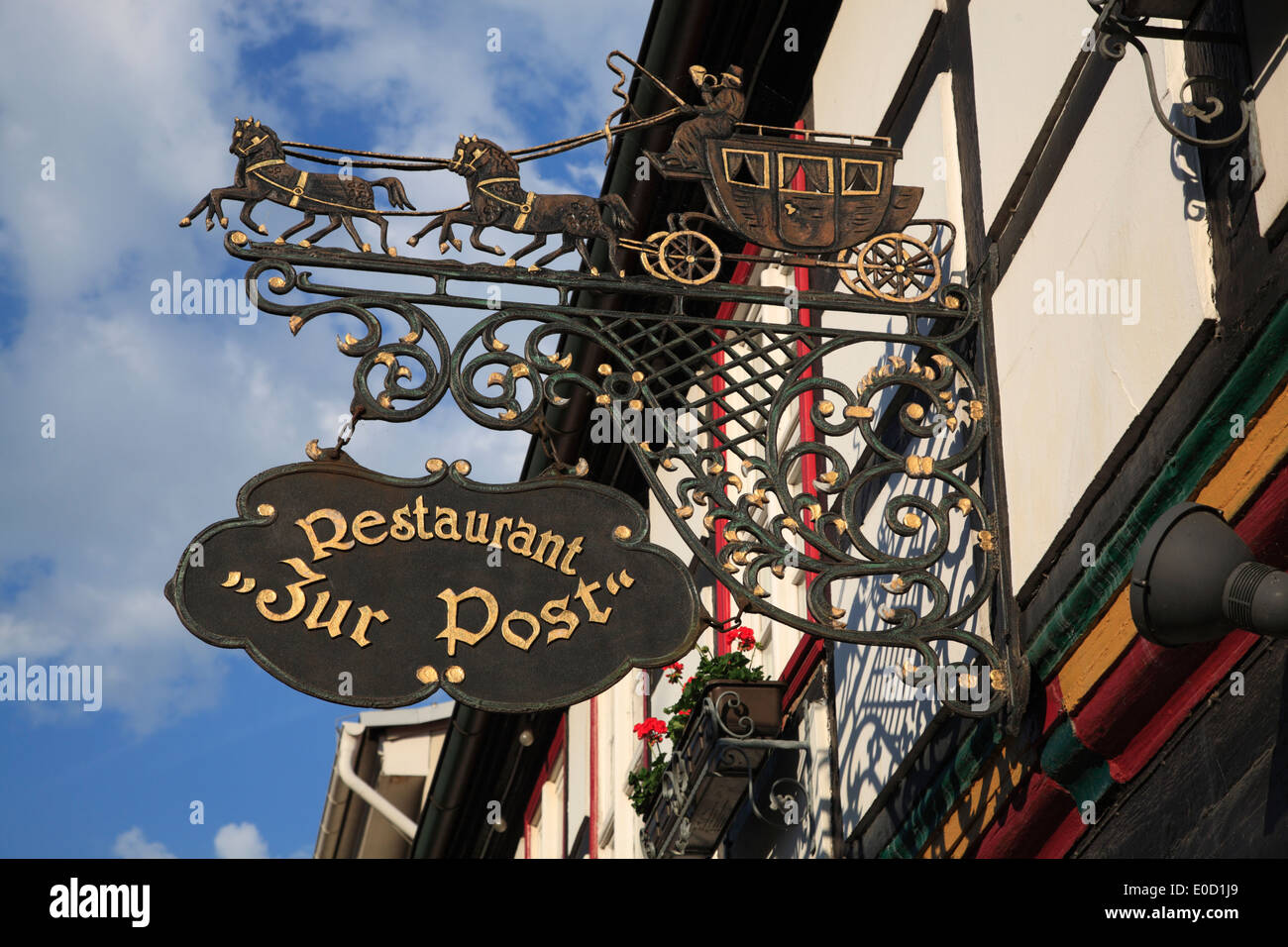 Tangermuende,  Elbe cycle route, Restaurant Zur Post,  Altmark, Sachsen-Anhalt, Germany, Europe Stock Photo