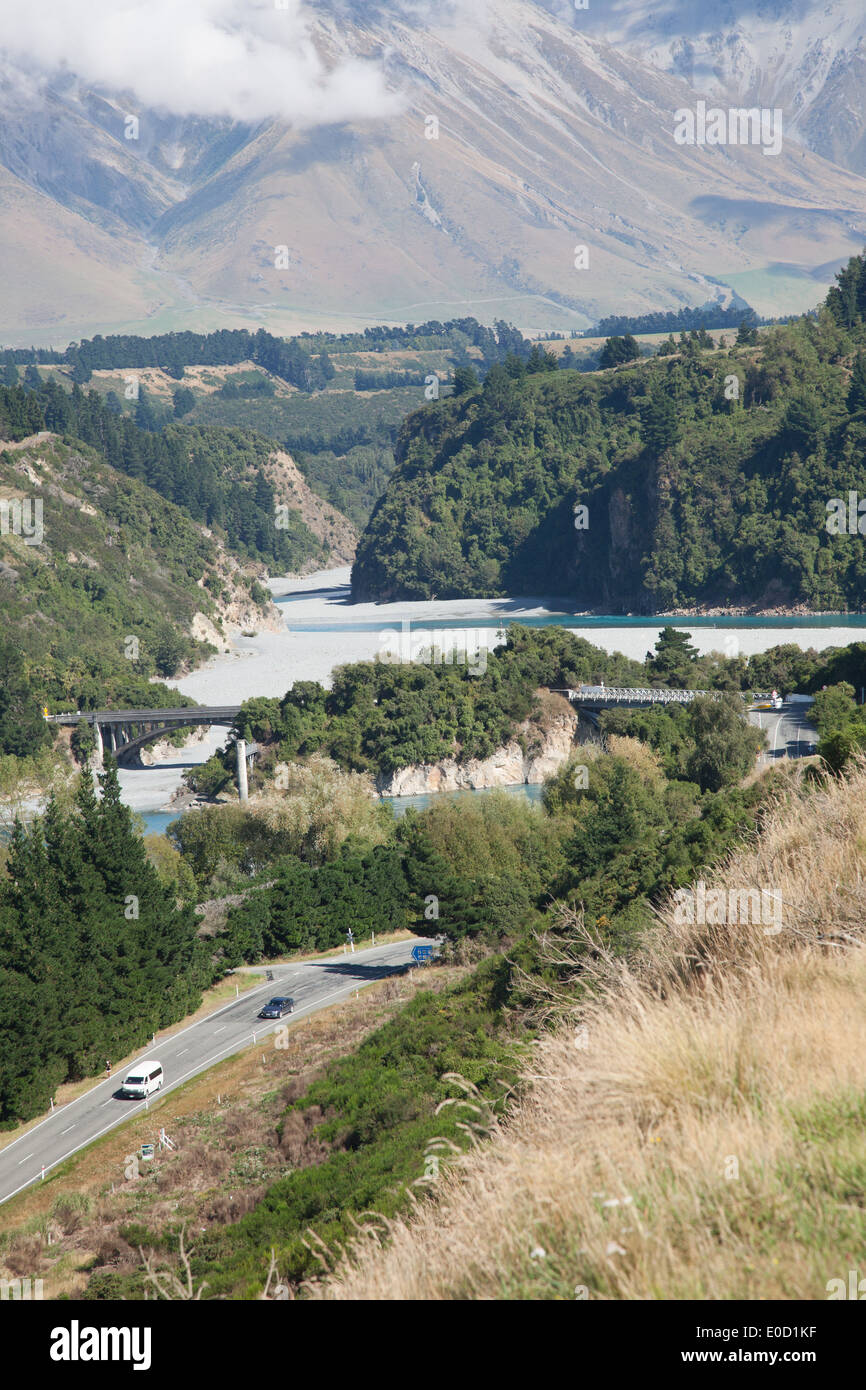 Rakaia Gorge, Mid Canterbury, South Island, New Zealand Stock Photo