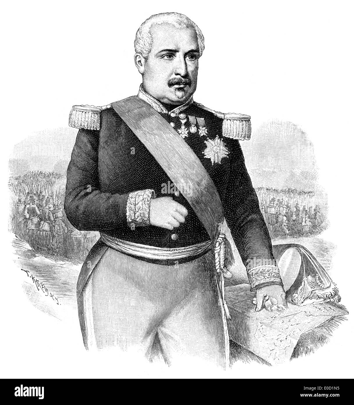 Aimable Jean Jacques Pélissier, 1st Duc de Malakoff , 1794-1864, a marshal of France, Stock Photo