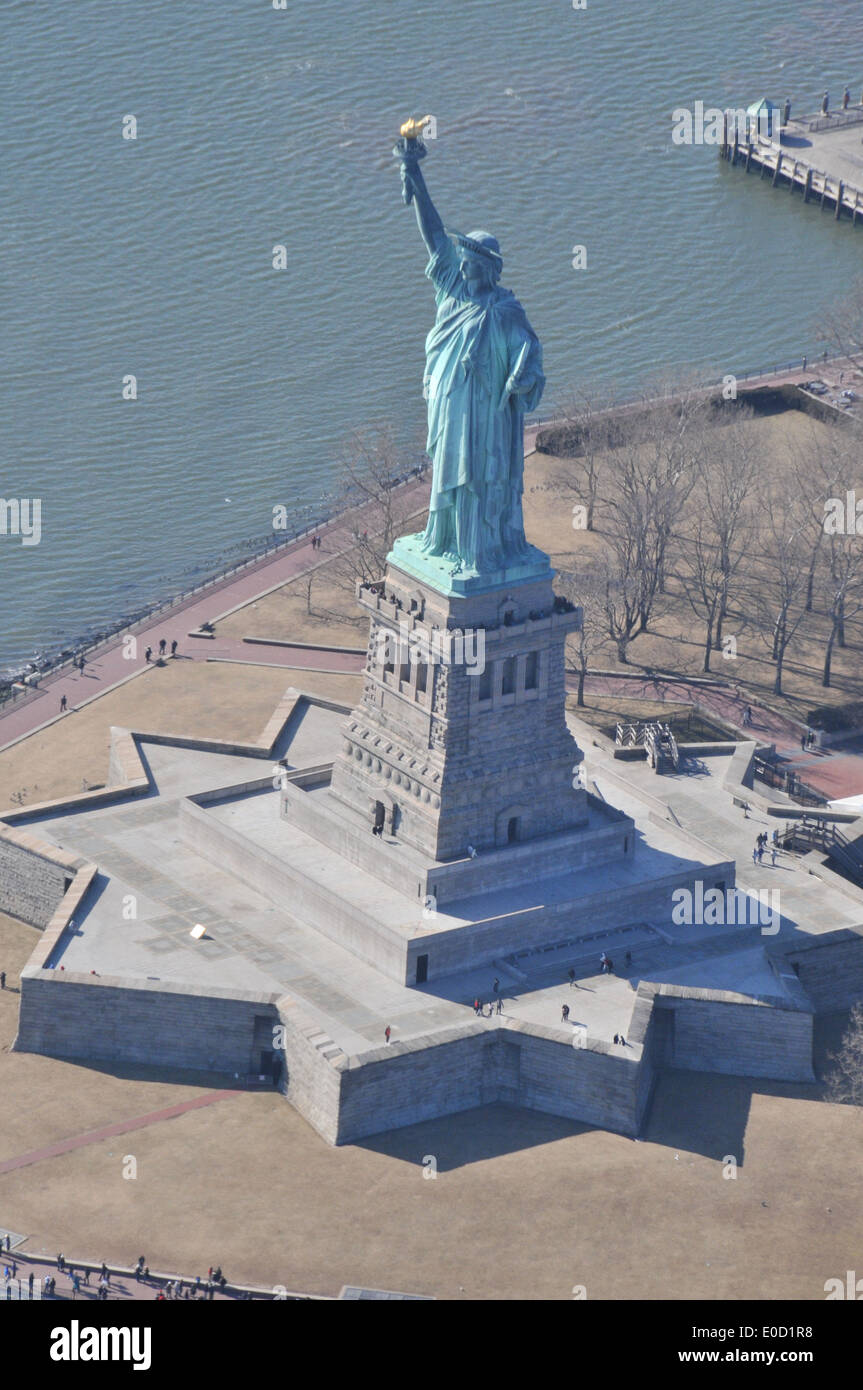 Aerial photos of Bronx Manhattan Statue of Liberty Verazzano Bridge