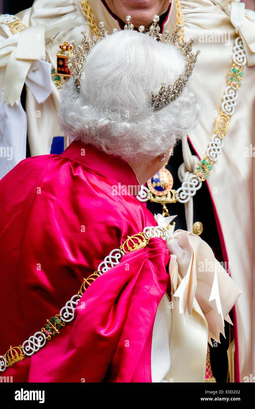 London, UK. 9th May, 2014. Queen Elizabeth attends the Order of the ...